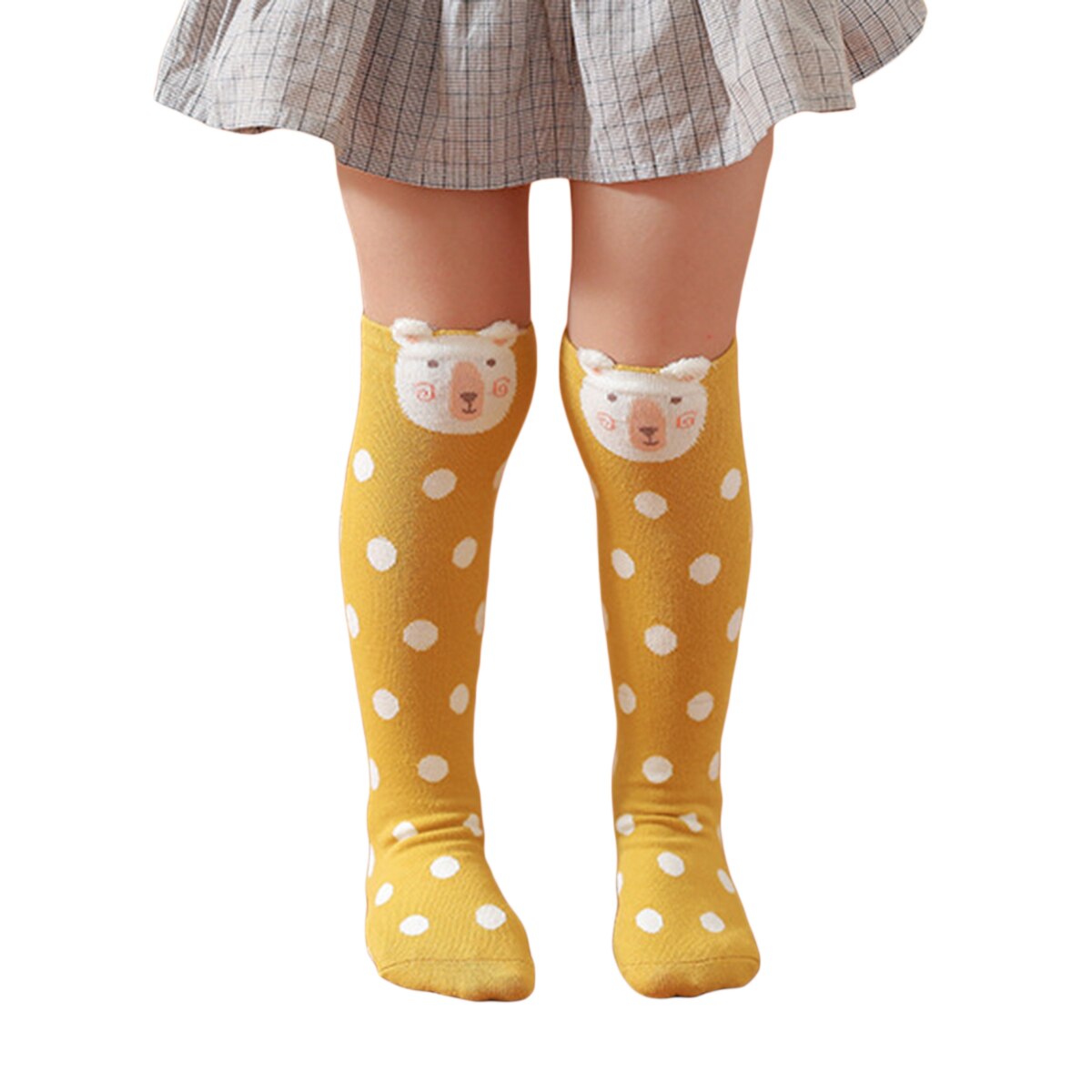 Nova criança bebê meninas meias adorável animal dos desenhos animados puro algodão padrão quente joelho alto all-match meias para vestido diário