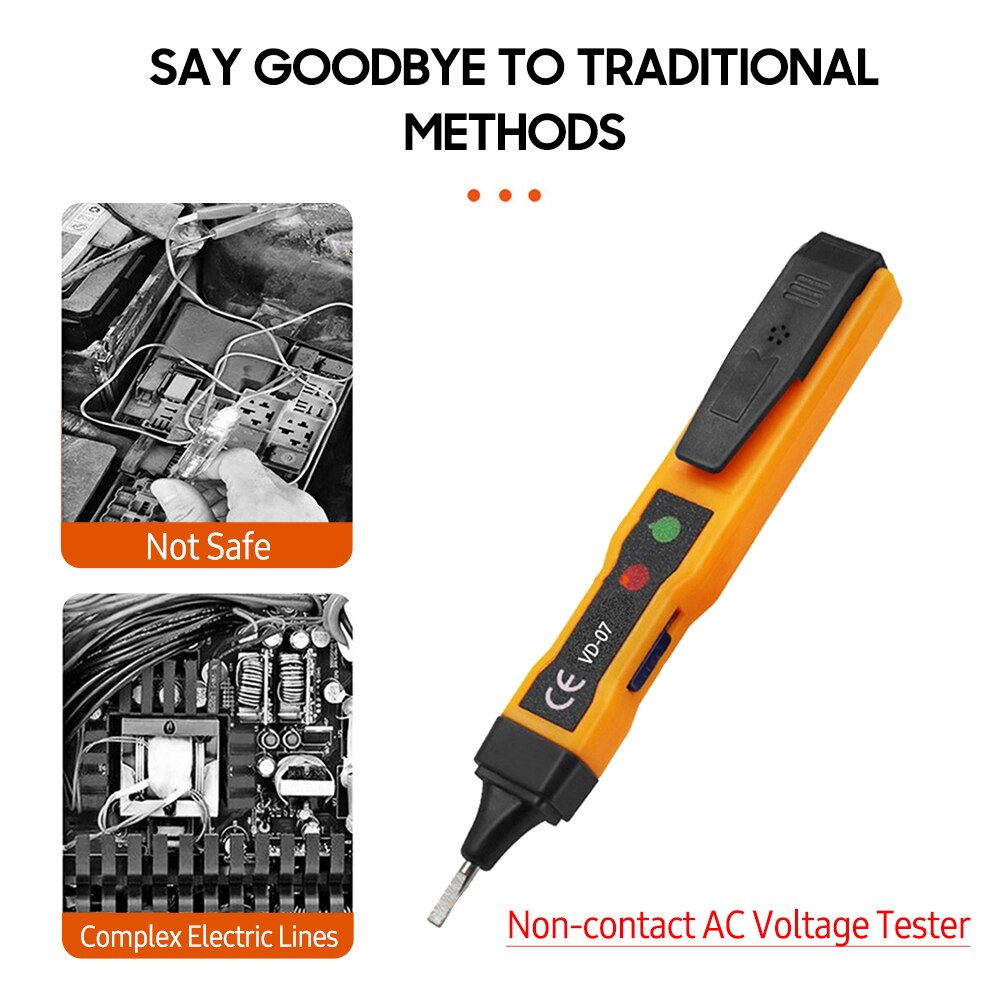 Non-contact AC Voltage Tester Pen AC 70-250V DC 250V Portable NCV Detector Digital AC Voltage Tester Pen Tool