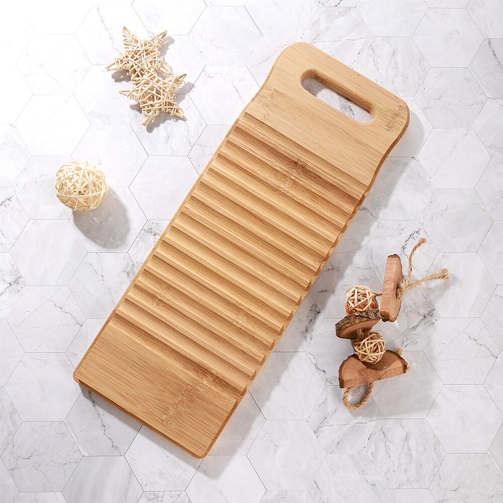 TOPBATHY Bamboo Wood Washing Washboard Non-slip Home Washing Scrubbing Board Laundry Board Washboard Hand Wash Board fo