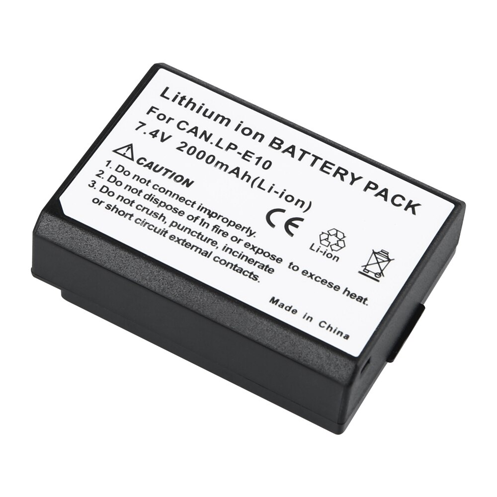 Volledig Gedecodeerd LP-E10 Vervangende Batterij Voor Canon Rebel T5 T3 Eos 1200D 1100D Kus X70 X50 Digitale Camera 7.4V 2000Mah: 1Battery