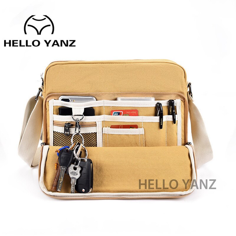Style Messenger Bag All Match Casual Commuter Oblique Canvas Multifunctional Bag 10 Inch