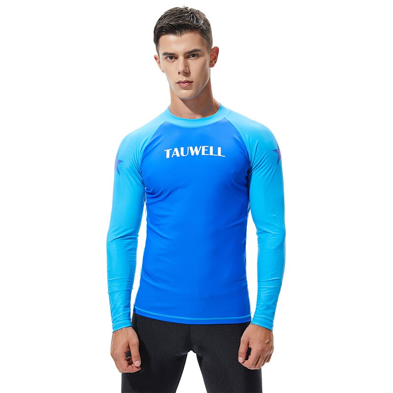 Summer Men Surfing Suit Quick-Drying Anti-UV Surfing T-shirts for Mens Swimwear Swimming Tee Elasticity Breathable Beachwear: color 02 / S