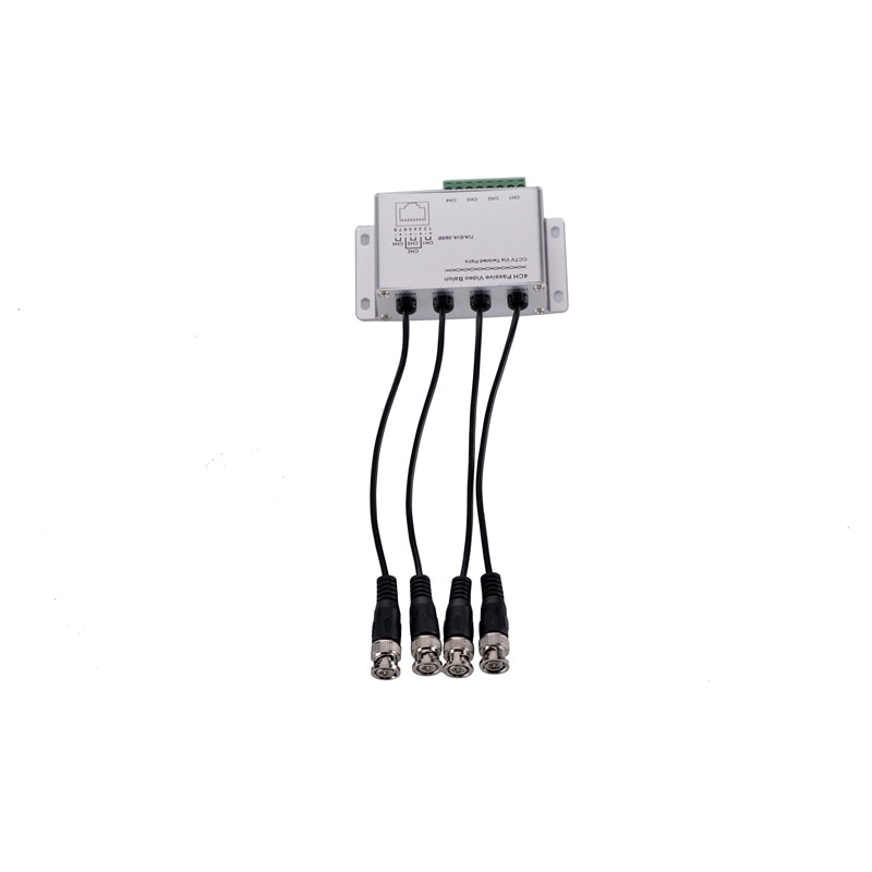 CCTV 4CH Passive Video BNC to UTP RJ45 Coax Adapter Camera DVR Balun 4CH Balun With UTP Cable