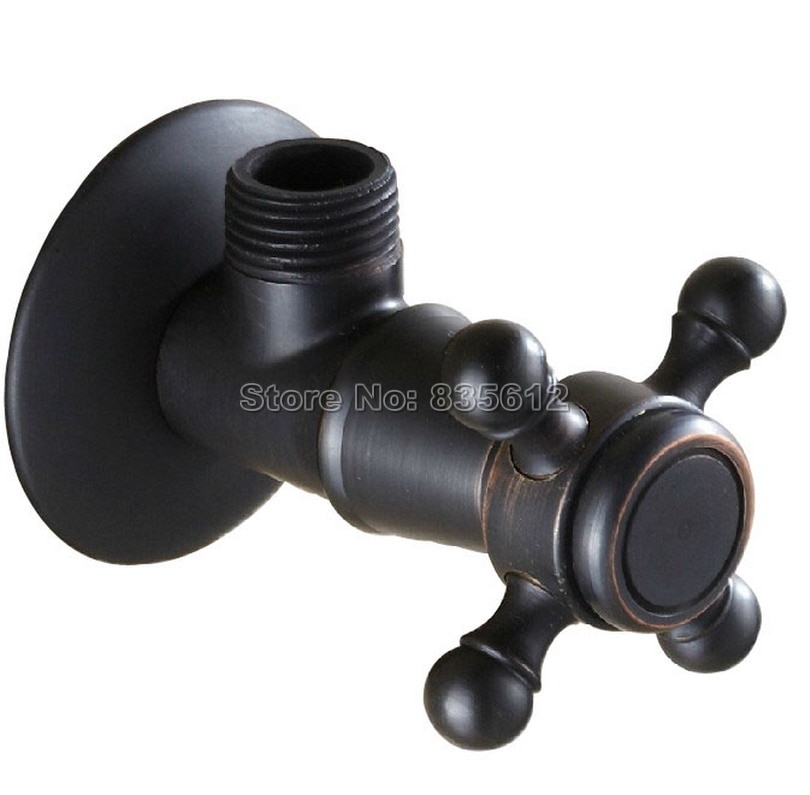 Svart olja gnids brons 1/2 "han  x 1/2 " han mässing badrumsvinkel stoppventil guldfinish fyllningsventiler wav 002