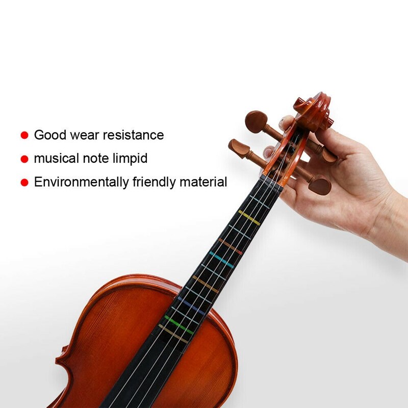 4/4 violino fretboard adesivo fingerboard marcador violino aprender nota gráfico fita 2pcs