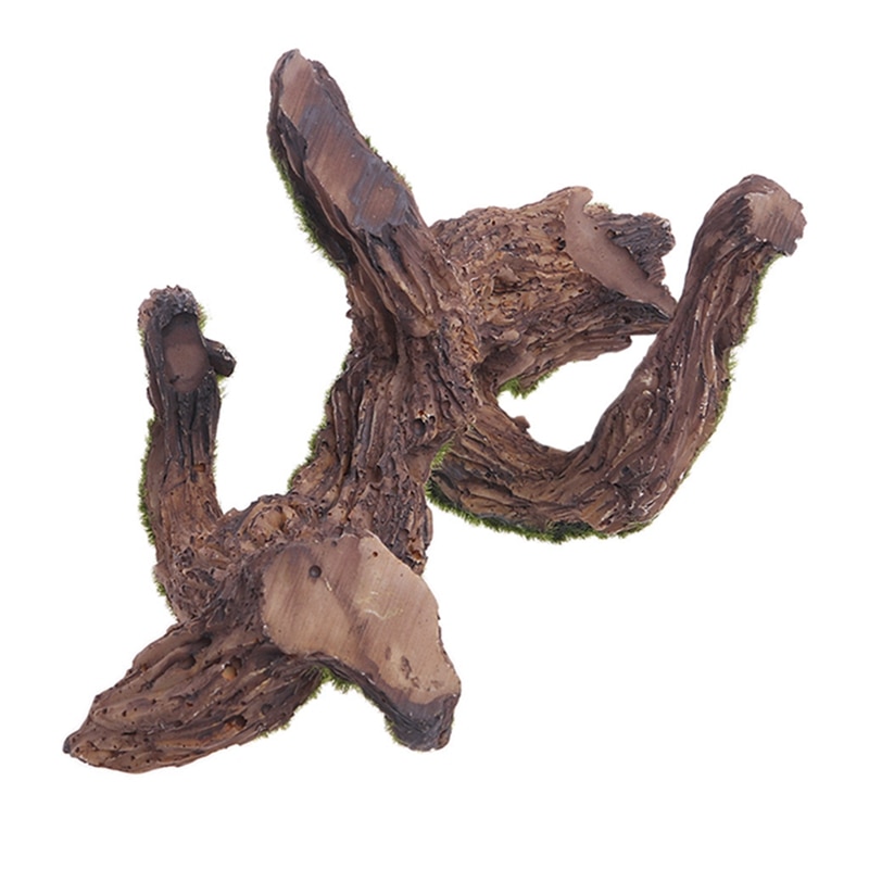 Aquarium Rockery Cave Driftwood Tree With Moss Fish Tank Ornament Decoration