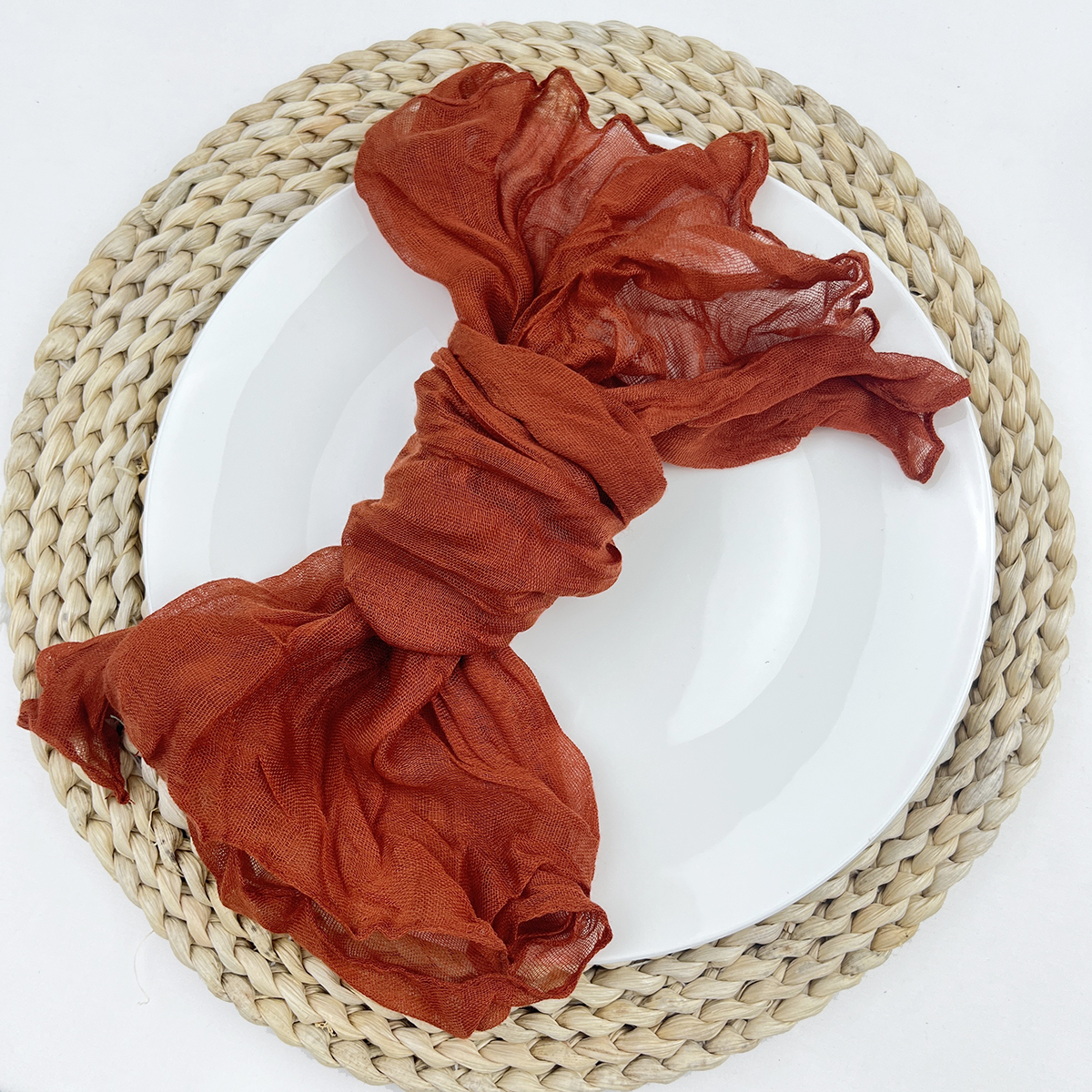 6Stck Salbei Blick Käsetuch Serviette Tisch Tischsets Einstellung Esszimmer Hochzeit Party Bankette Weihnachten Bankette BöGen Kuchen Dekor: Weiß