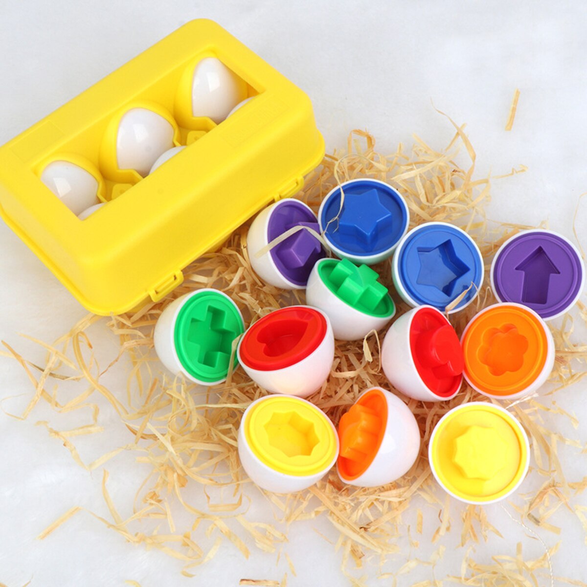 Forma quebra-cabeça brinquedos do bebê 13 24 meses inteligente ovo correspondência brinquedo de simulação educacional das crianças para o presente de natal de páscoa