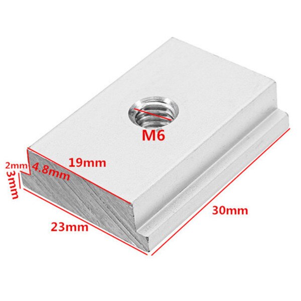 10 stk  m6/m8 t- spor glidemutter aluminiumslegering t spormutter for trebearbeidingsverktøy jigger skrue sporfeste tp -0150: M6