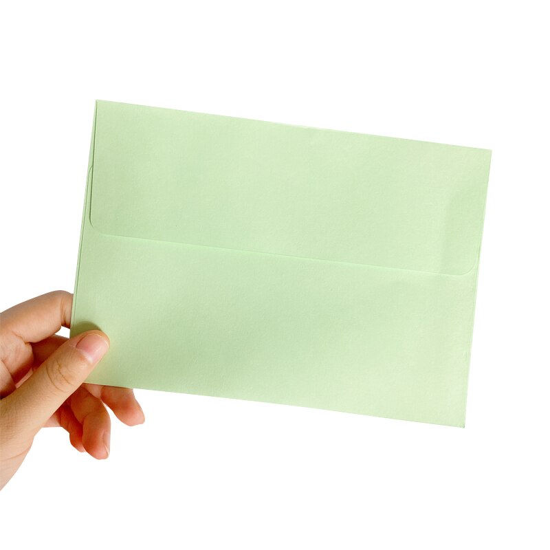 10Pcs Candy Color Kraft Paper Envelope 14 selections Blank Big Envelopes Greeting Cards Wedding invitation Envelope: Light Green