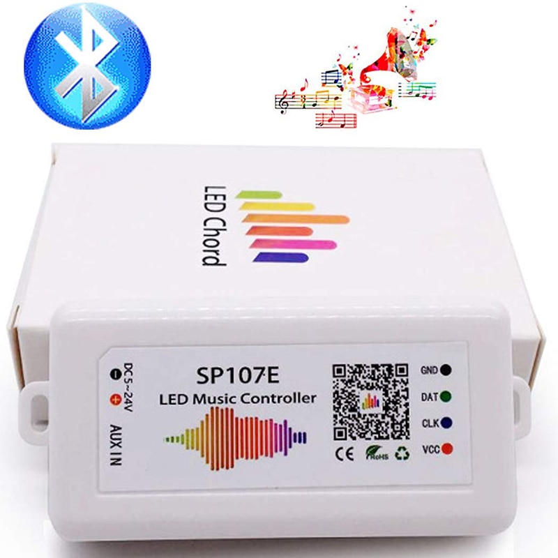 FULL-WIFI RGB SP107E Pixel IC SPI Music Bluetooth Controller for WS2812 SK6812 SK9822 RGBW APA102 LPD8806 Strip DC5-24V