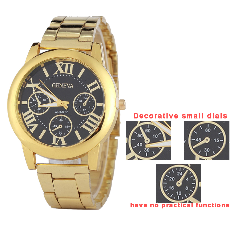 Reloj de cuarzo informal MAYZHISU para hombre, reloj de pulsera de cuarzo de acero inoxidable con 3 ojos dorados de gama alta, reloj masculino de lujo ligero
