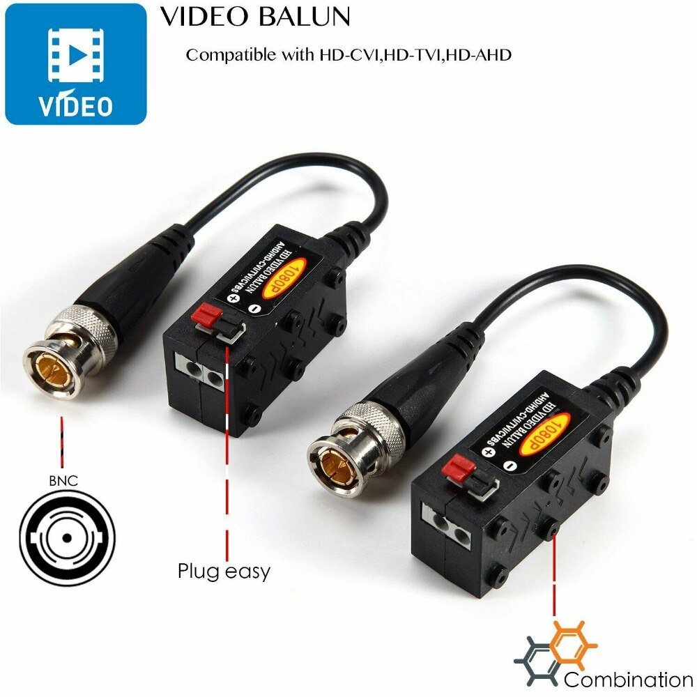 1080P 4MP 5MP 8MP AHD/HD-CVI/TVI/CVBS Passive HD Video Balun Transmitter 4 Pairs (UTP Up to 350M-600M)