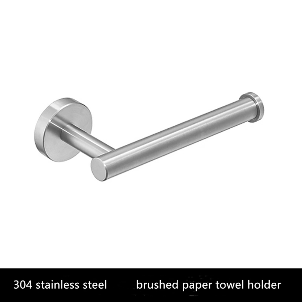 Bathroom Hardware Set Black Robe Hook Towel Rail Bar Rack Bar Shelf Tissue Paper Holder Toothbrush Holder Bathroom Accessories: Paper Holder Silver