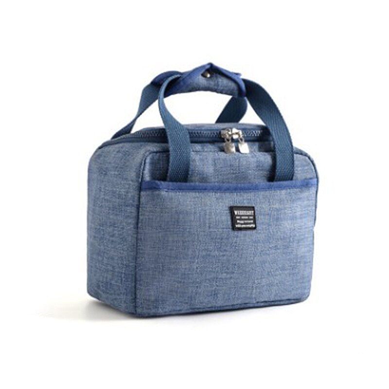Portable Thermal Insulated Lunch Box Tote Cooler Handbag Bento Pouch Dinner Container School Food Storage Bags: Light Blue