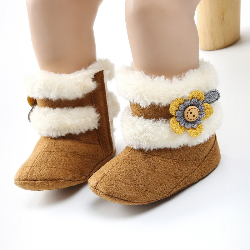Winter Baby Laarzen Zachte Pluche Bal Laarsjes Voor Baby Meisjes Anti Slip Sneeuw Boot Warm Houden Crib Schoenen 0-18M: YTM1800C / 13-18 months