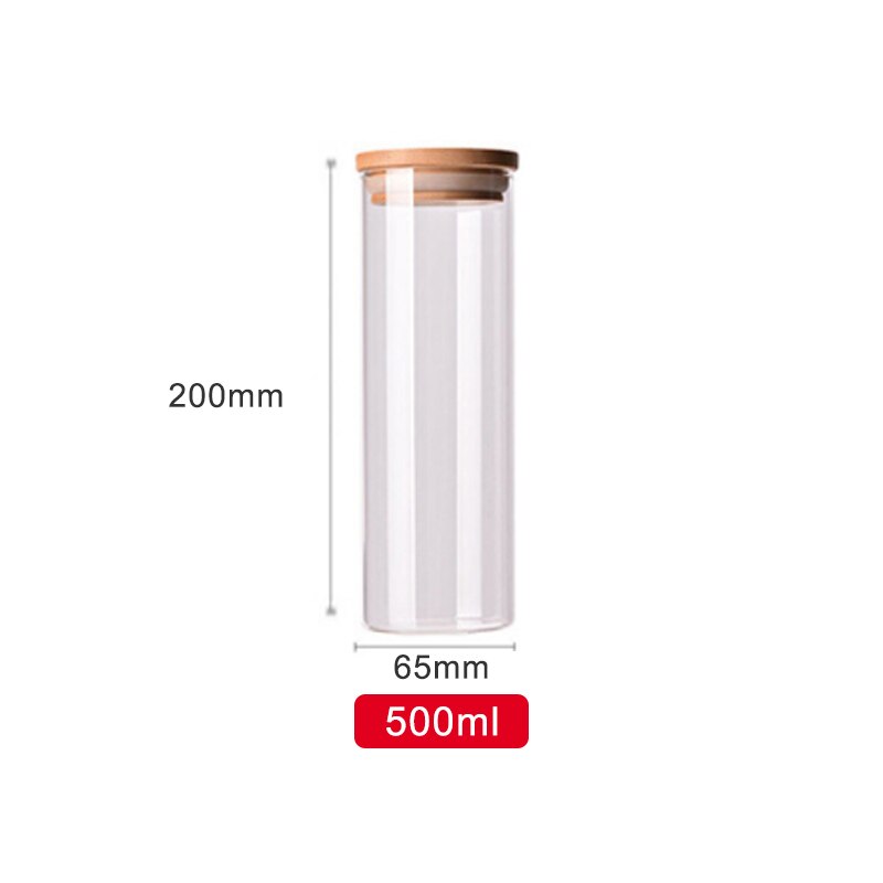 Pot à bonbons pour épices verre récipient Transparent bocaux en verre avec couvercles pot à biscuits pots de cuisine et couvercles petite taille: 500ml