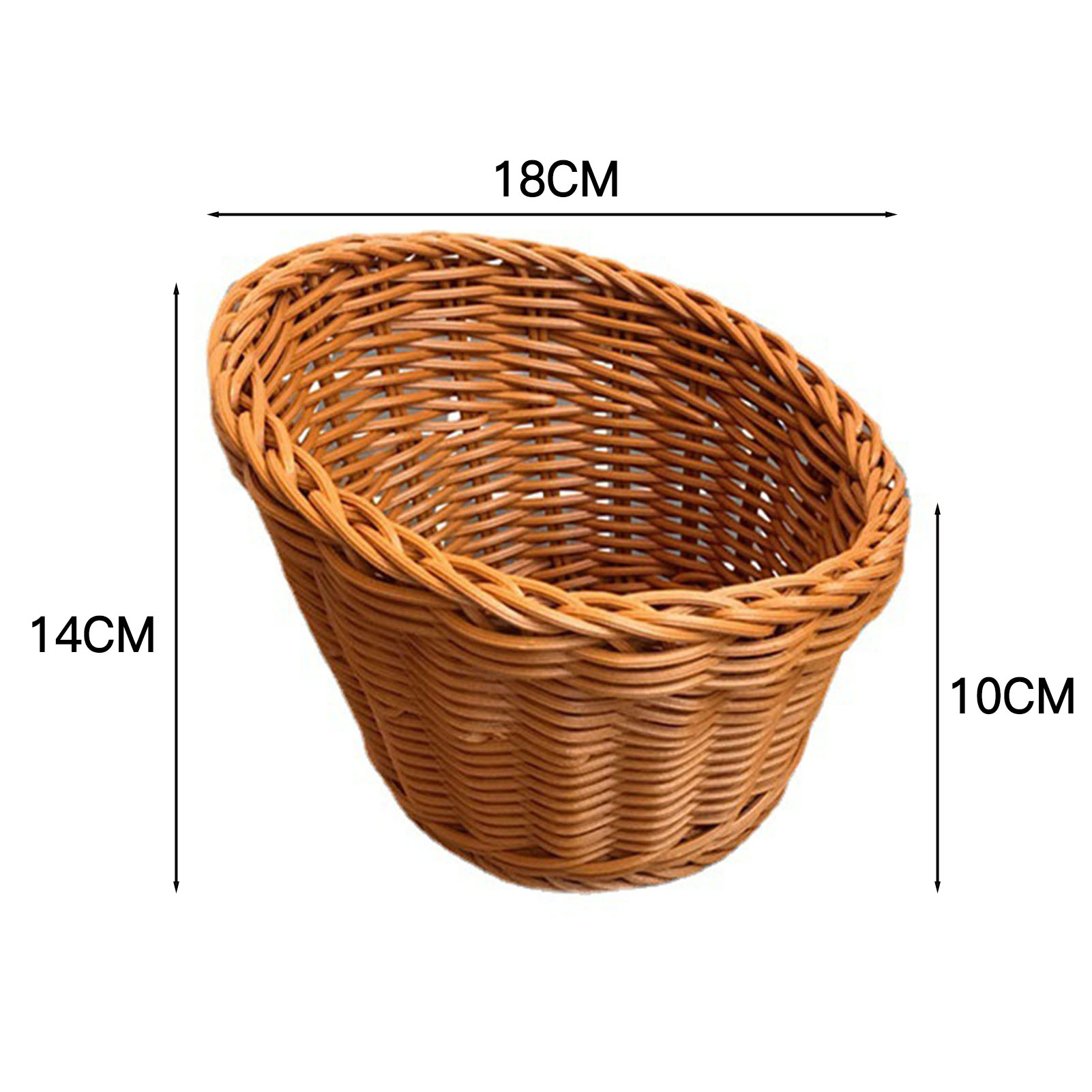 Handgemaakte Rieten Geweven Mand Brood Dienblad Simulatie Rotan Desktop Manden Voor Keuken Picknick Geweven Opbergmand: Rood