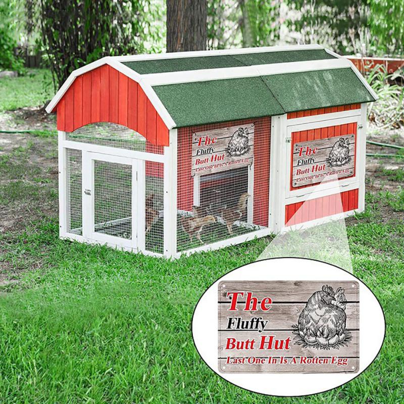 Chicken Coop Wooden Sign Outdoor Cabin Farmhouse Decorative Plaques Fowl Wall Decor Wood Plates Barn Garden Decor Address Signs