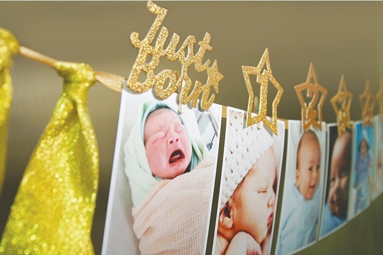 1st Verjaardag Fotolijst 1-12 Maanden Baby Fotolijst Douche Baby Foto Houder Kids Verjaardag Banner Bruiloft kamer Decoraties