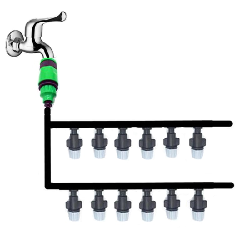 Bocais para irrigação, sistema portátil, rega automática por mistura, 10m, cabeça de spray de mangueira de jardim com 4/7mm, conexão com o conector