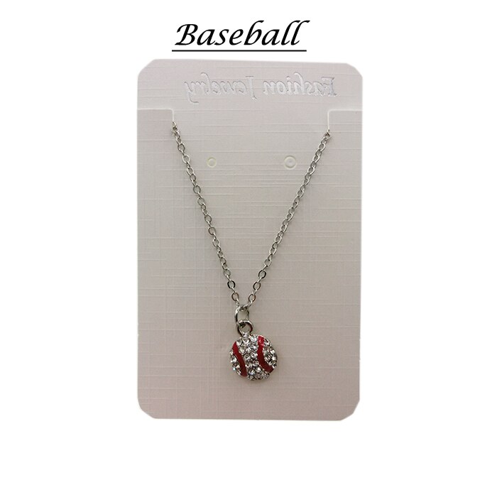 Sports Necklace Soccer Necklace Rhinestone Crystal Bling For Sports Girls