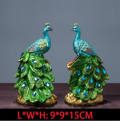 Originele Hars Pure Groene Phoenix Beeldje Pauw Decor Vogel Standbeeld Kantoor Thuis Ambachten Decoratie Dier Sculptuur Ornament: I