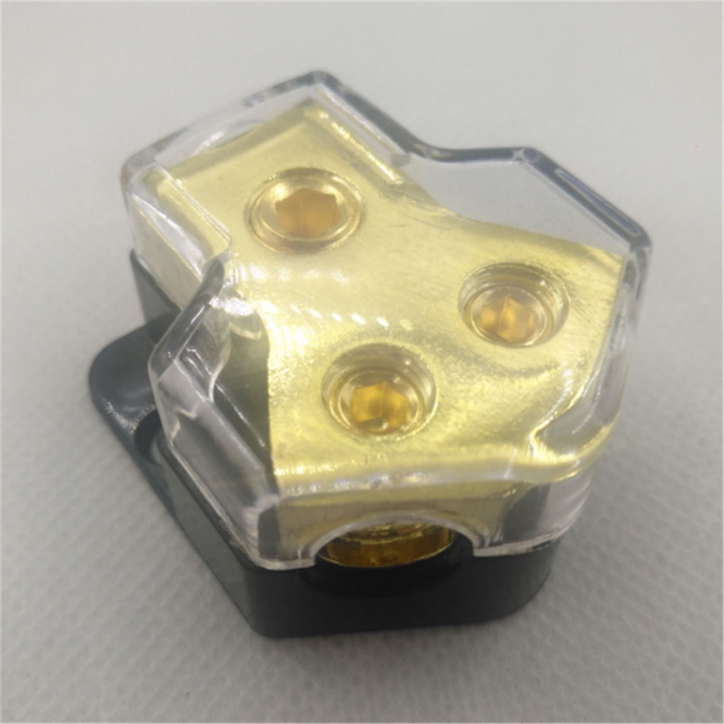 Power Distribution Block for Car Audio Amplifier Systems ( 1*2GA in 2*4GA Out )