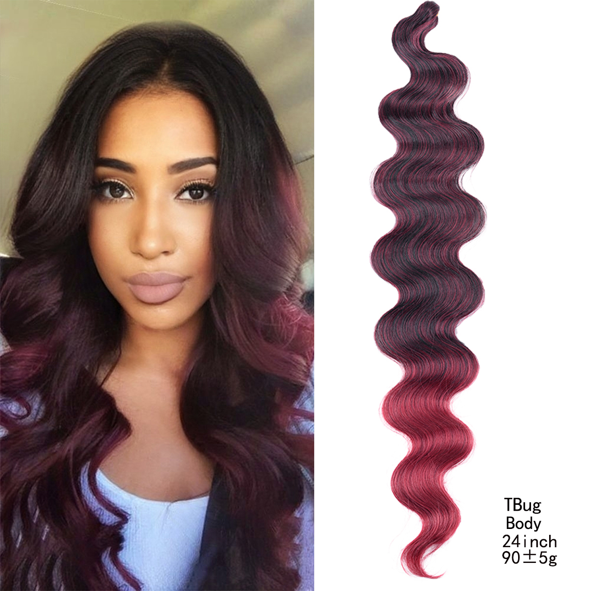 Body Wave Crochet Hair 22Inch Weaving Soft Natural Synthetic Braid Hair Extensions Deep Ocean Wave Twist Crochet Braids Hair: NC/4HL