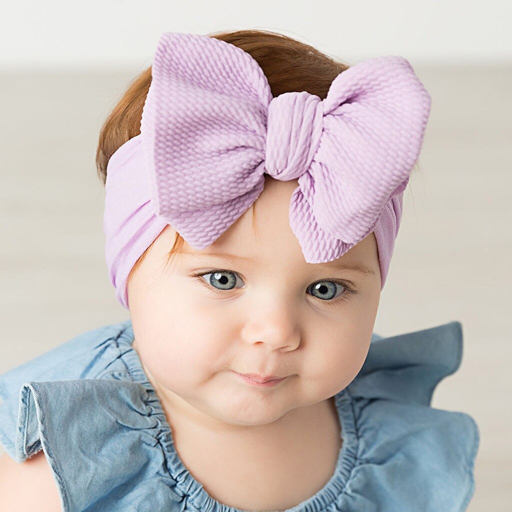 Baby Big Bow Headbands Flower Print Nylon Turban Hairband Oversize Bunny Bow Headwrap Baby Girl Head Wrap Girl Baby Accessories