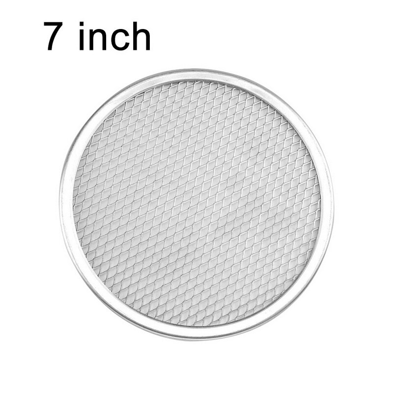 Non Stick Pizza Screen Pan Baking Tray Metal Net Seamless Aluminum Metal Net Bakeware Baking 6-17 inch Round Pizza Pancake: 7 inch