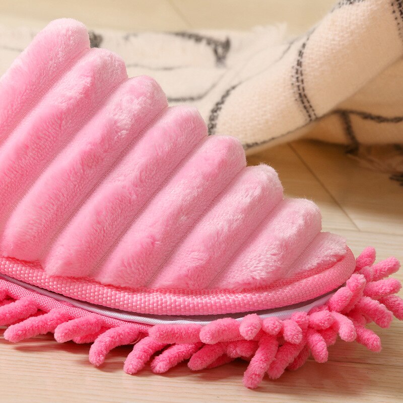 Multifunction Floor Dust Cleaning Slippers Shoe Lazy Wash Mop Shoes Coral Fleece Mop Head Caps Home Clean Wiping Tool