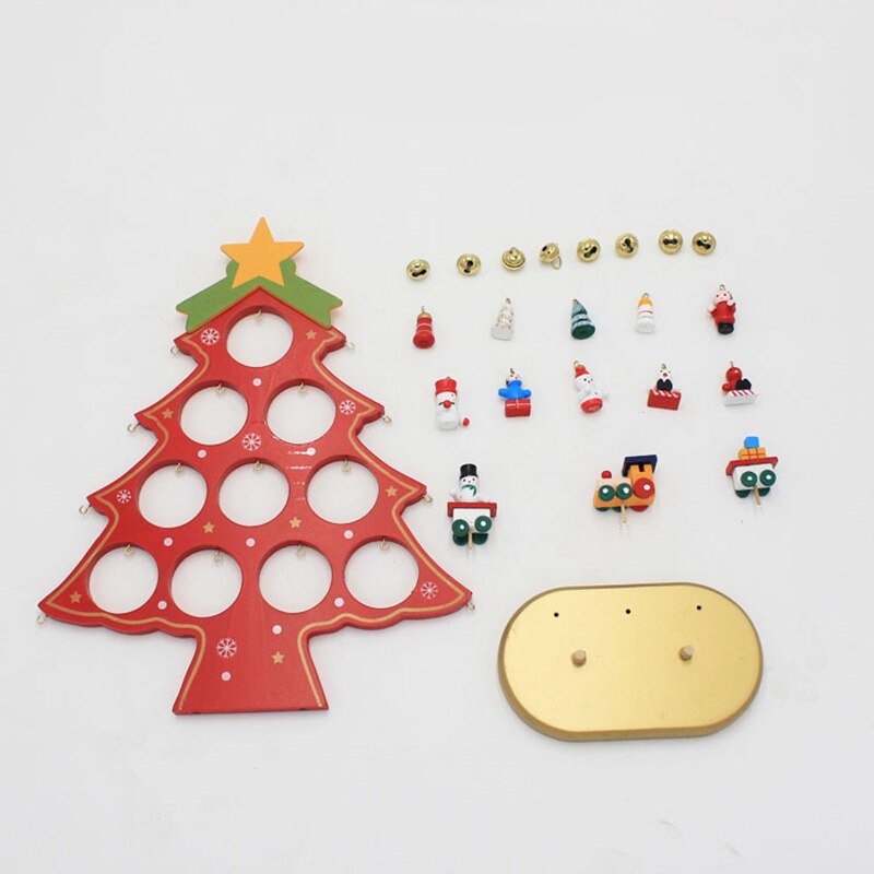 Mini Wood Christmas Tree Decoration Cute Home Desktop Office Decor Party DIY B88