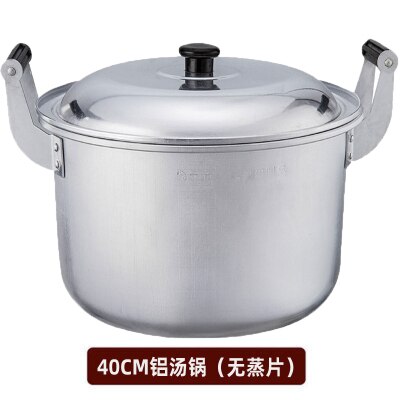 Olla pequeña para sopa de doble oreja, de aleación de aluminio, de estilo retro antiguo y grueso, para cocinar gachas, olla a gas para hervir agua.