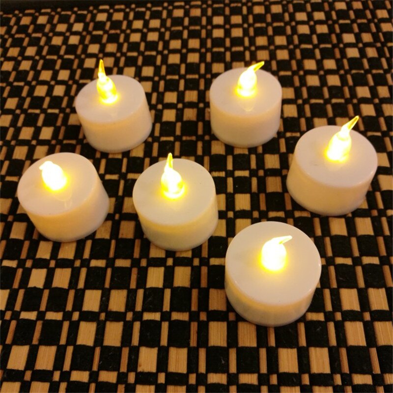 6pcs LED Glow in the Dark Candles Householed Velas Led Battery-Powered Flameless Candles Home Decoartion Toys For Children: Yellow