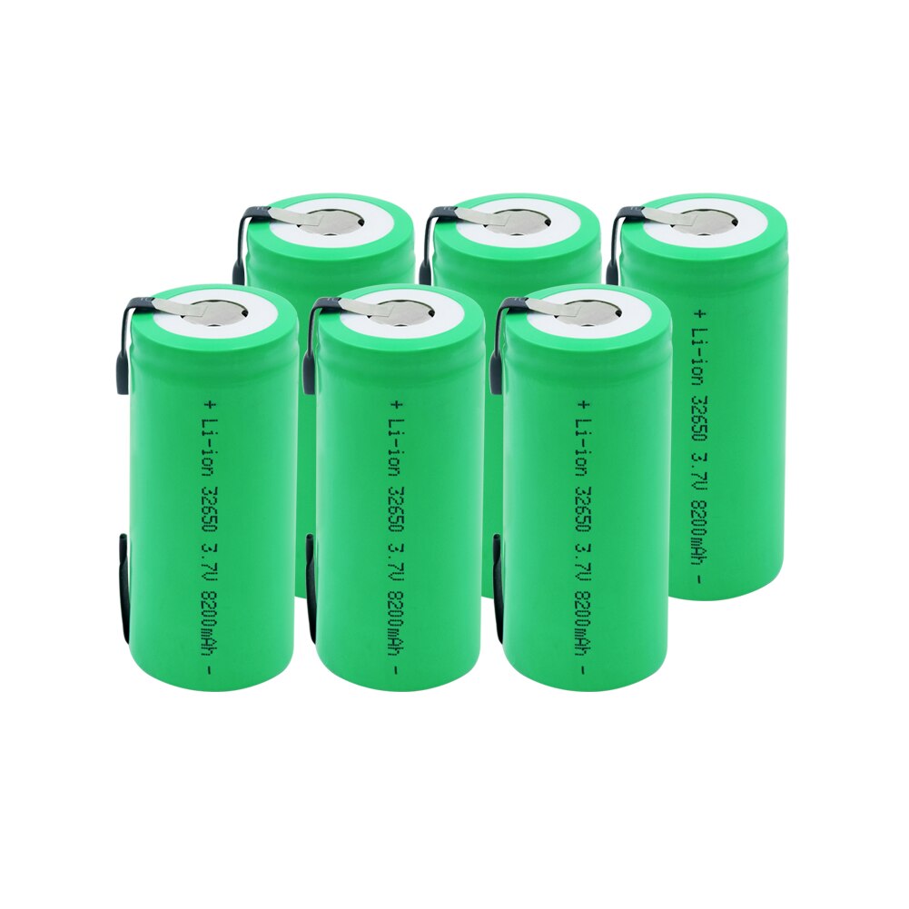 1-10 Pieces 8200mah 3.7V 32650 Battery Lithium Li ion 32650 Rechargeable Battery With DIY Tabs for Flashlight: 6  Pieces