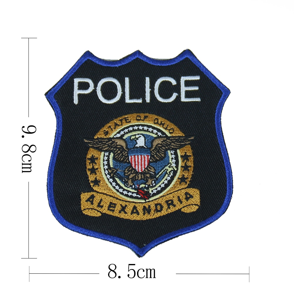 Police Badges Patches Applique Embroidered Patches for Cloth Stickers Iron on DIY Handmade Apparel Sewing Fabric Accessories