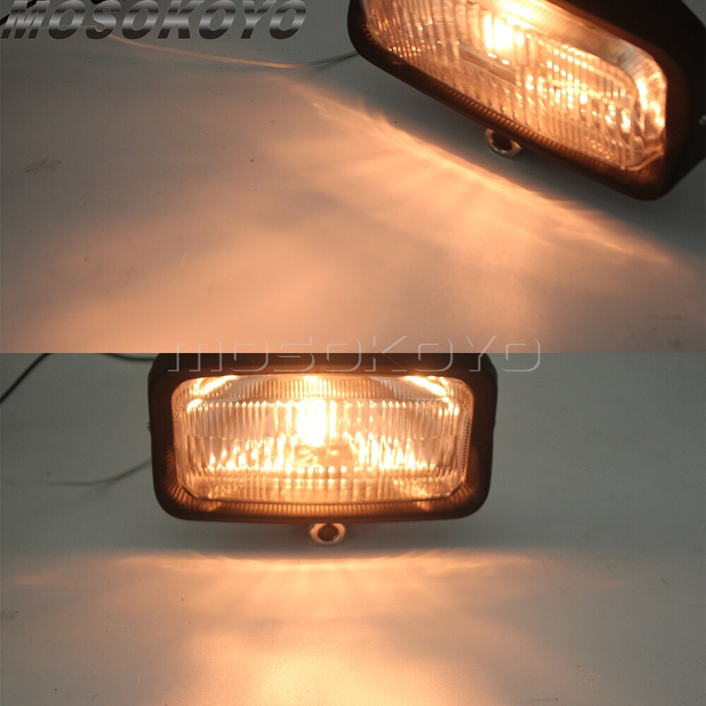 Chrome Universal Square Retro Motorcycle Headlamp Headlight Rectangle Front Head Light For Harley Chopper Bobber Custom Honda