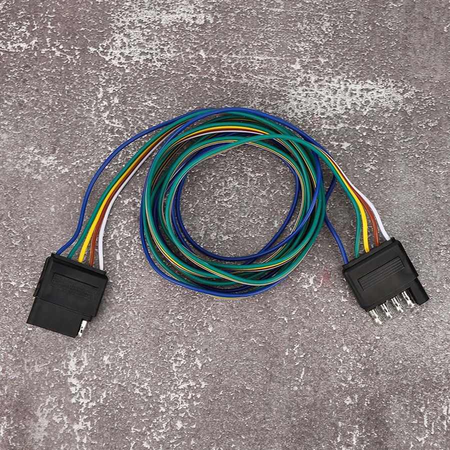 5-Pin Flat Connector Plug Coded Wires Wiring Harness US 72in Color