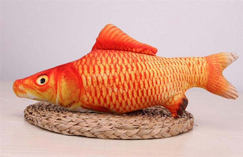 Husdjur mjuk plysch 3d karp fisk form kattleksak kattmynta fisk stoppad kudde docka simulering fisk leksak för husdjur
