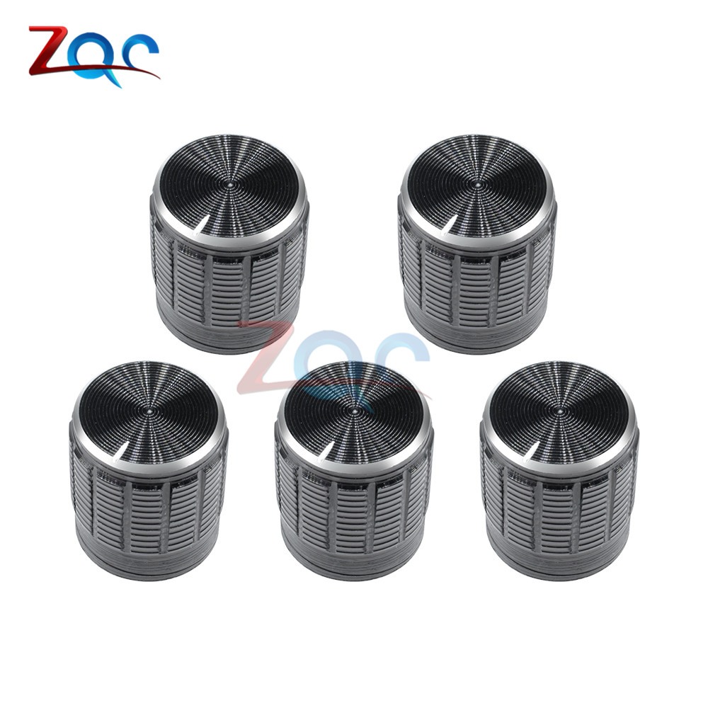 10PCS Black Volume Control Rotary Knobs For 6mm Dia Knurled Shaft Potentiometer 14x16mm