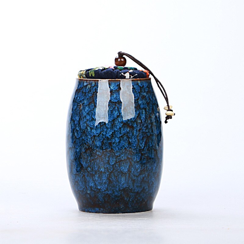 Ceremic Cremation Urns Funeral Pet Cat Dog Memorial Keepsake Ashes Container Jars Casket Columbarium Pets Memory: Blue