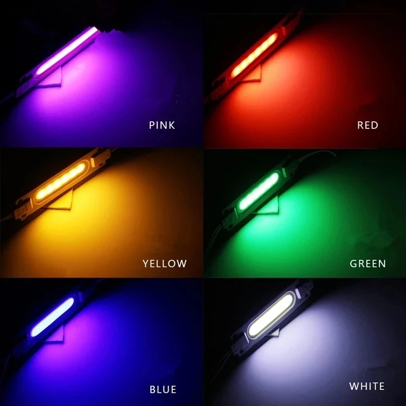 12V COB LED Modules Advertising Luminous Characters Backlight Modules IP65 Waterproof White Red Blue Green Yellow Pink 10 Pieces