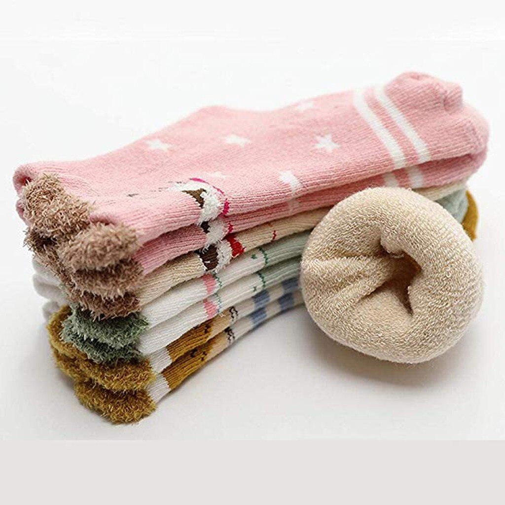 4 Pcs Fahion Katoen Baby Sokken Herfst Winter Cartoon Gedrukt Sok Warm Baby Jongens Meisjes Leuke Sokken Baby Kleding Accessoires # P4