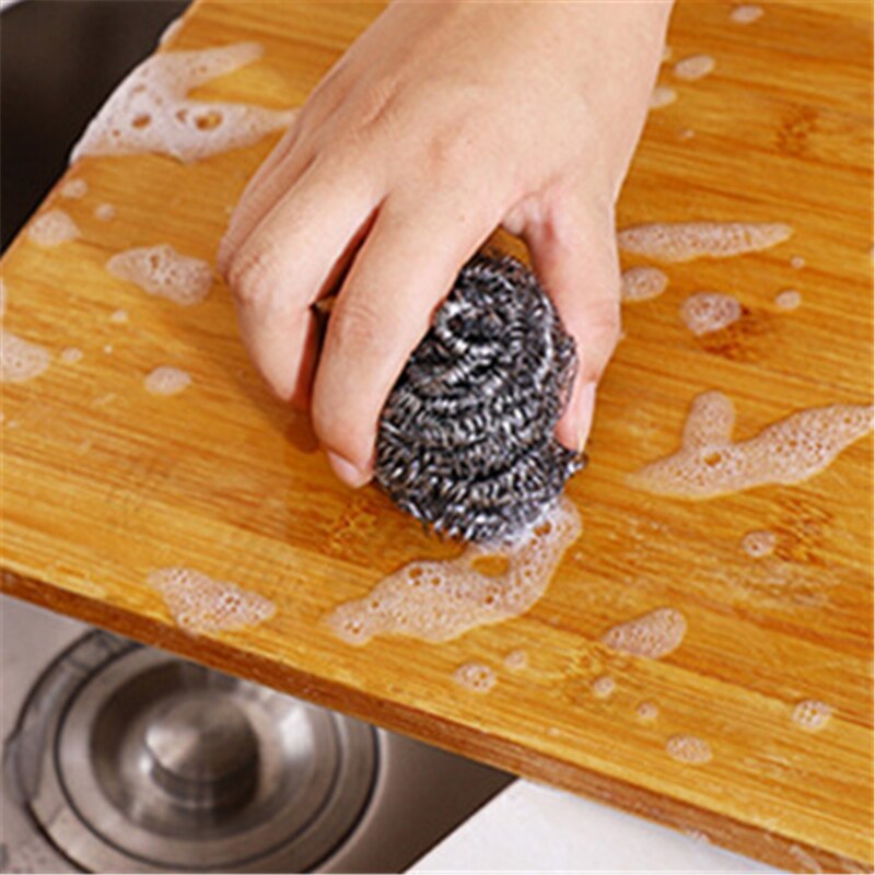 4 stk rustfrit stål skuretråd til gryde køkkenrengøring kuglevask tallerkener skrubber skålerenser køkken tilbehør