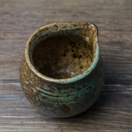 Japanese style coarse pottery tea set pure handmade rough pottery fair cup