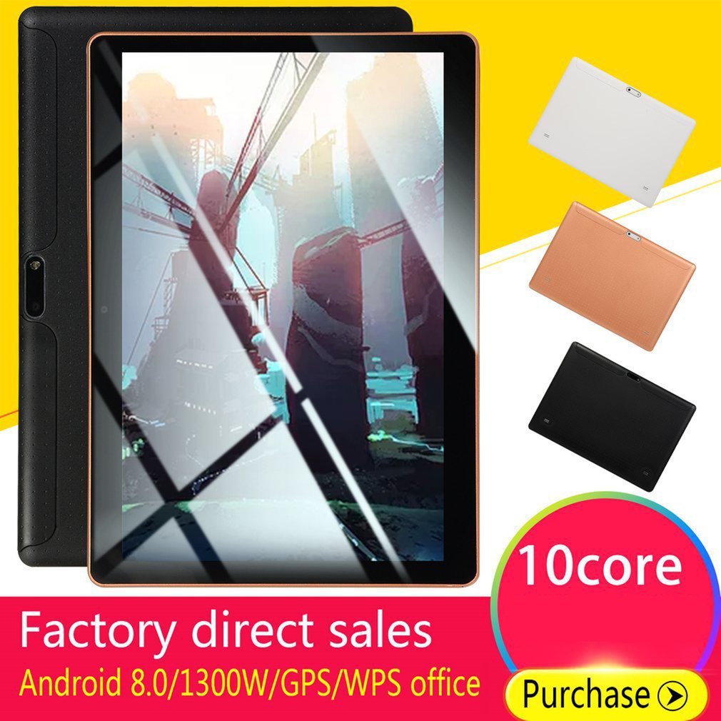 10.1 Inch IPS Screen Android 8.0 Ten-core Tablet PC 6GB+64GB Dual SIM Card Slots 3G Phone Call With GPS FM (US EU UK AU)