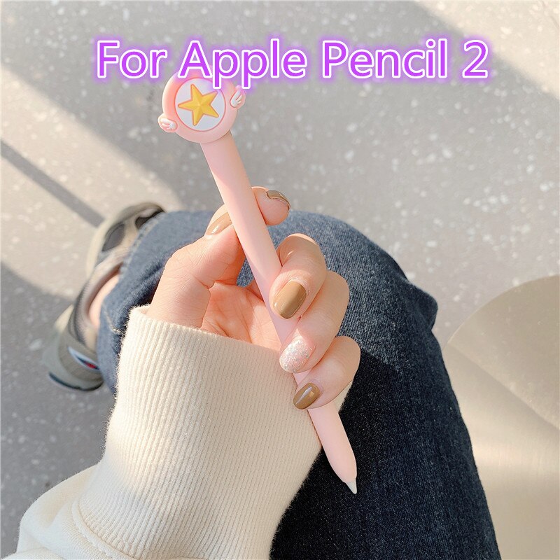 Cute Cat Claw For Apple Pencil 2/1 Case For iPad Tablet Touch Pen Stylus Cartoon Protective Sleeve Cover Flower Pencil Cases: WS514-2-4