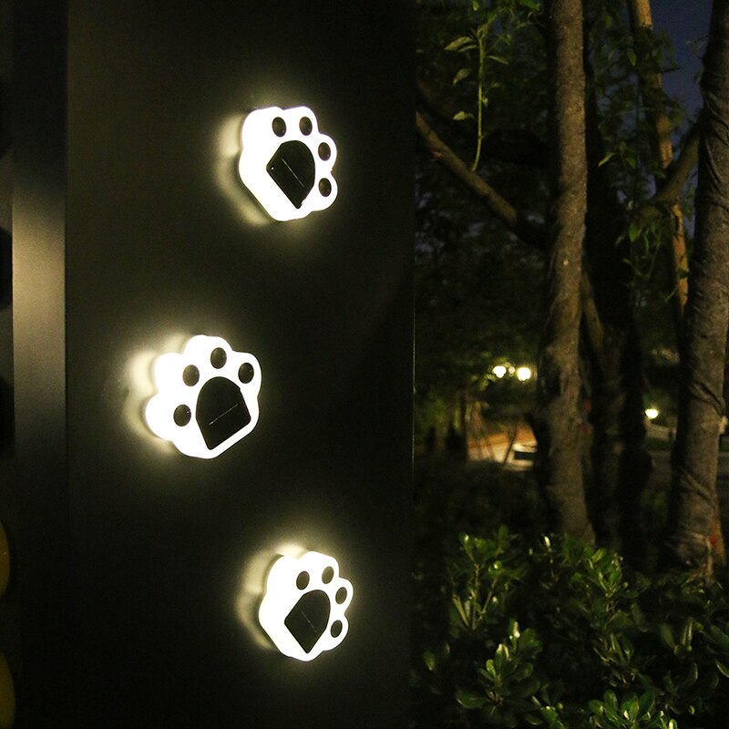 Led Solar Lampen Bear Paw Print Verlichting Buiten Straat Lamp Led Path Decoratieve Verlichting Voetafdrukken Lamp Voor Tuin Gazons Yard