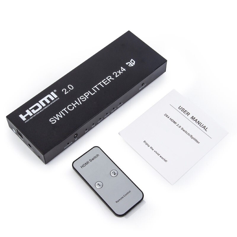 HDMI-compatible Switch Splitter 2 in 4 out HD TV Computer Notebook Monitor Displayer Splitt Two Computers Shared Switch 1080p